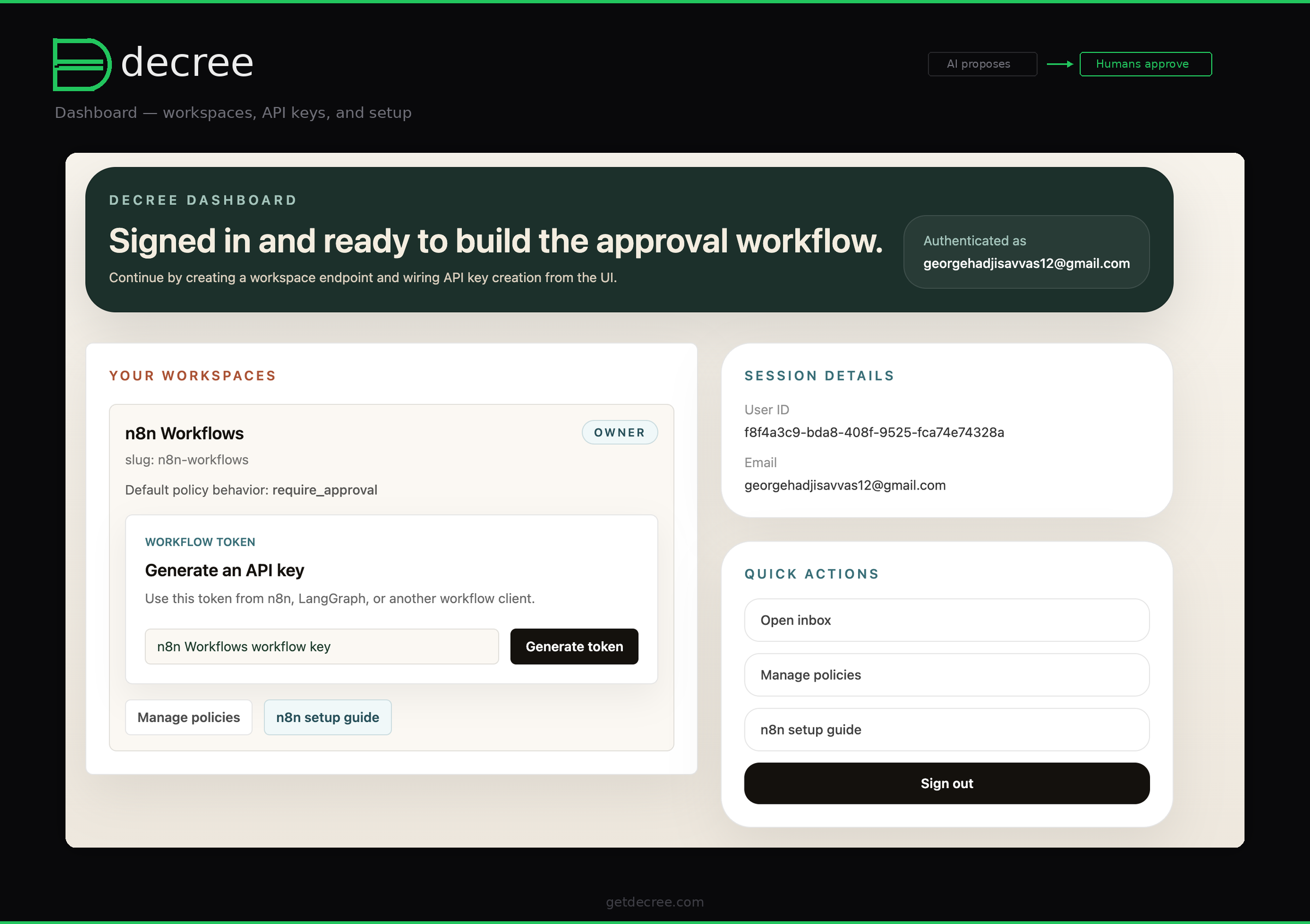 Decree dashboard